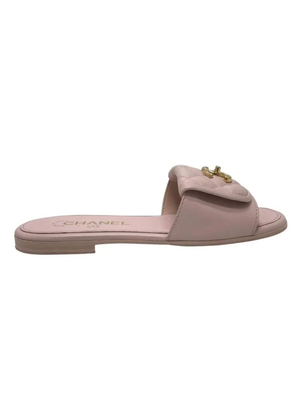 Chanel Sandals Turnlock Leather Pink
